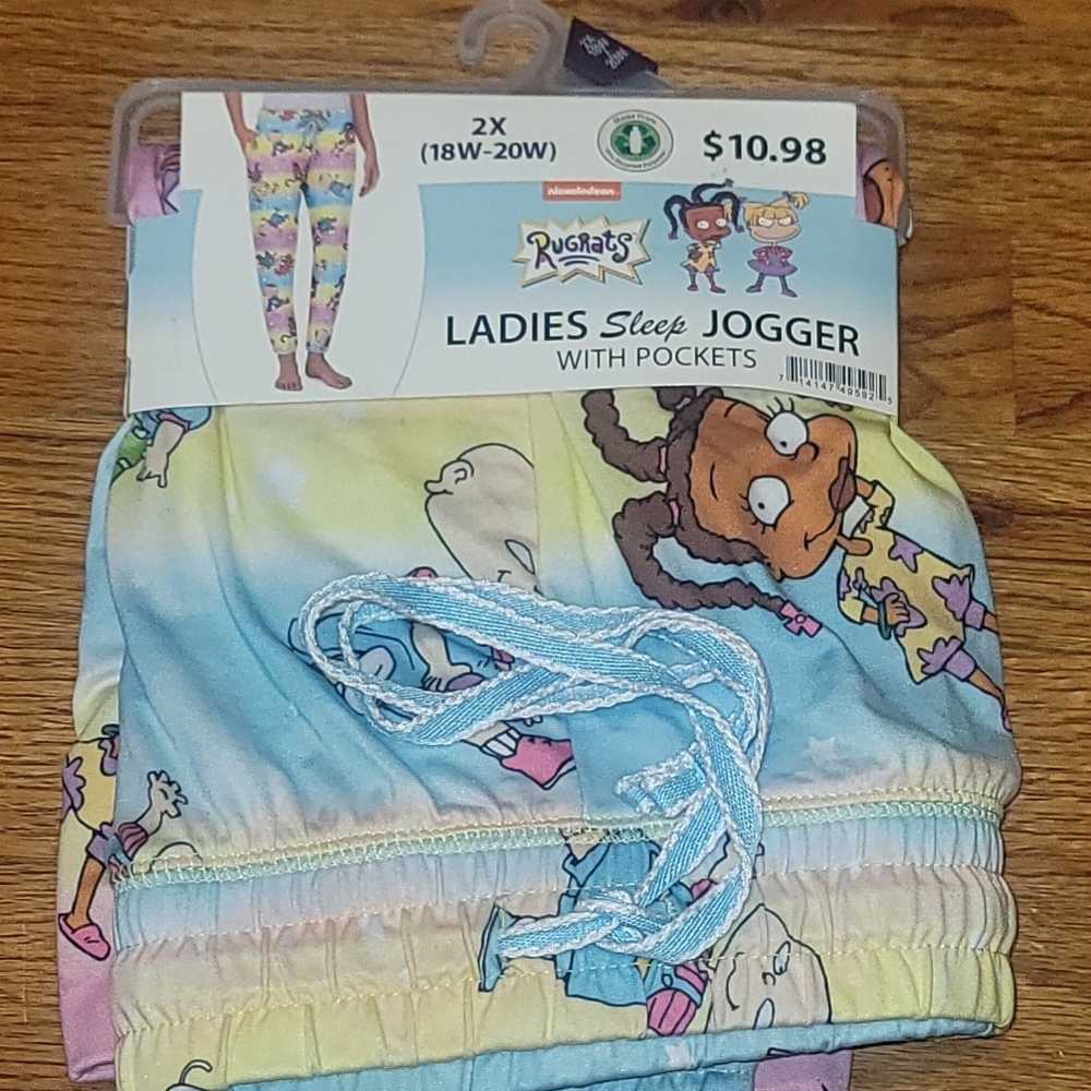 Rugrats Ladies Sleep Jogger with Pockets - Multicolor